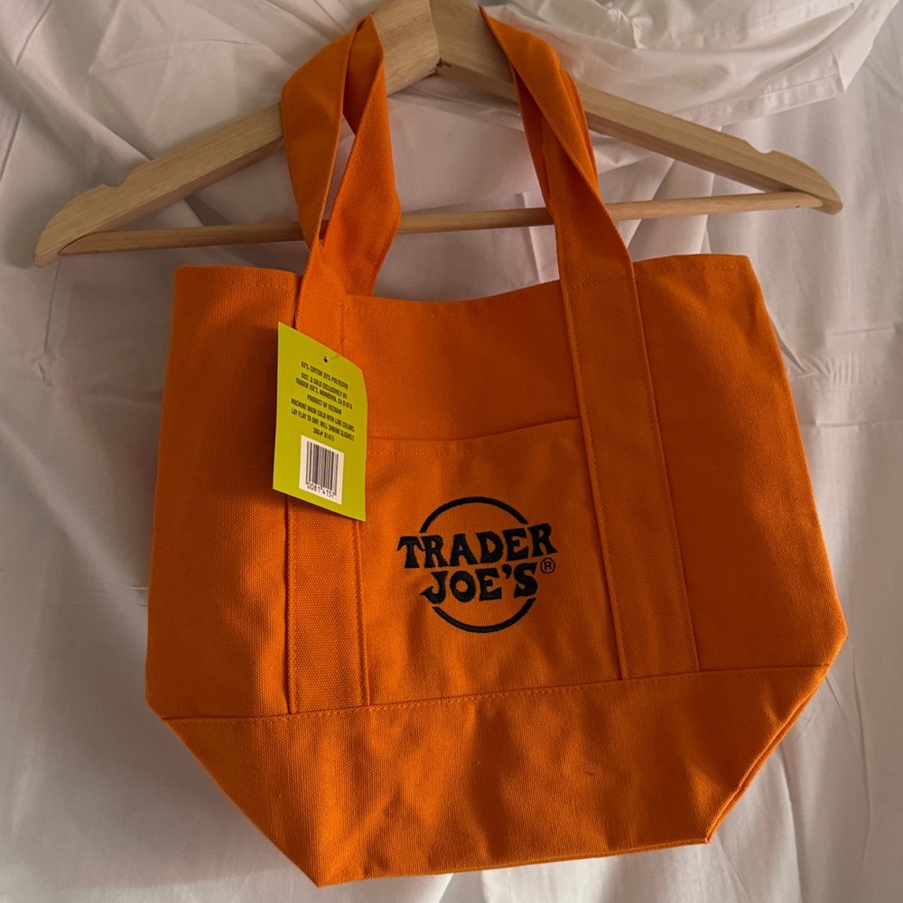 Trader Joe's Trick or Treat Canvas Orange Tote Bag